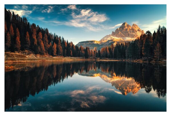 Obraz - Alpy, Taliansko, Dolomity, Lago Antorno (90x60 cm)