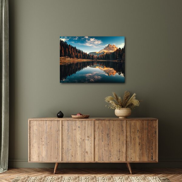 Obraz - Alpy, Taliansko, Dolomity, Lago Antorno (70x50 cm)