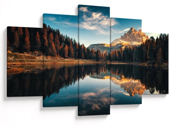 Obraz - Alpy, Taliansko, Dolomity, Lago Antorno (150x105 cm)