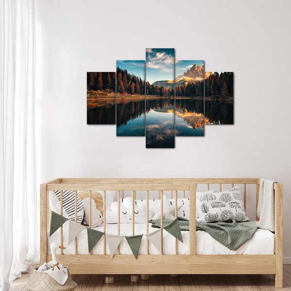 Obraz - Alpy, Taliansko, Dolomity, Lago Antorno (150x105 cm)