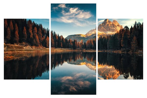 Obraz - Alpy, Taliansko, Dolomity, Lago Antorno (90x60 cm)