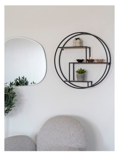 Čierna/v prírodnej farbe poschodová polica z masívu paulownie 62 cm Rotterdam – House Nordic
