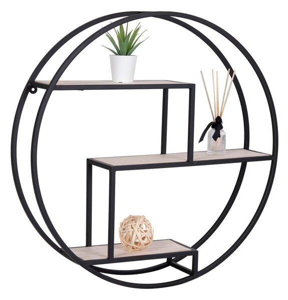 Čierna/v prírodnej farbe poschodová polica z masívu paulownie 62 cm Rotterdam – House Nordic