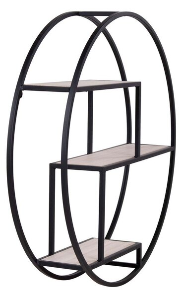 Čierna/v prírodnej farbe poschodová polica z masívu paulownie 62 cm Rotterdam – House Nordic
