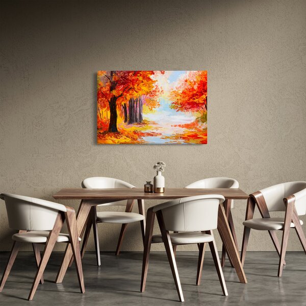 Obraz - Olejomaľba, farebná jeseň (90x60 cm)