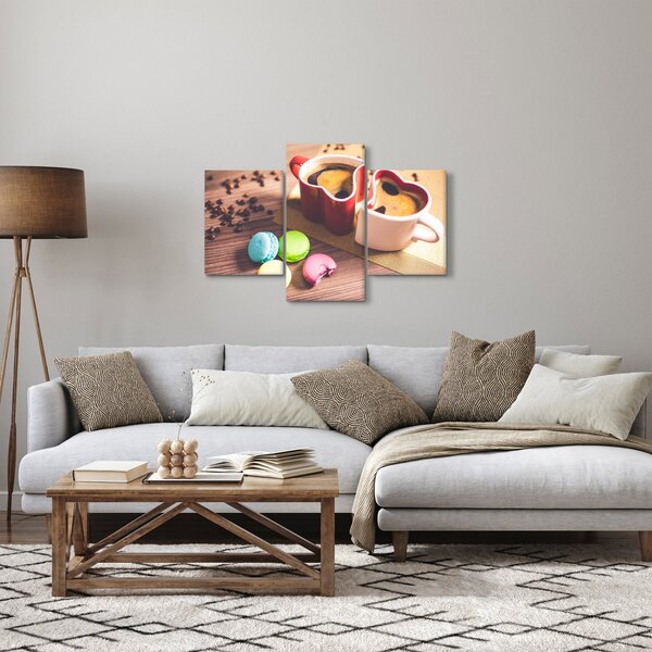 Obraz kávy a makronek (90x60 cm)