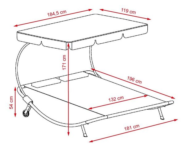 Relaxačné lehátko pre 2 osoby Craftfield Bahama,béžové