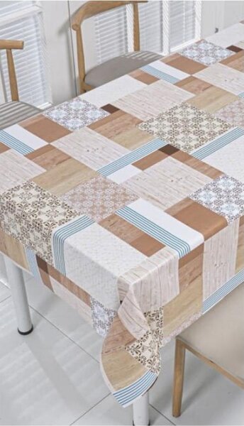 Obrus PVC 3581561, metráž, 20 m x 140 cm, patchwork hnedý, IMPOL TRADE