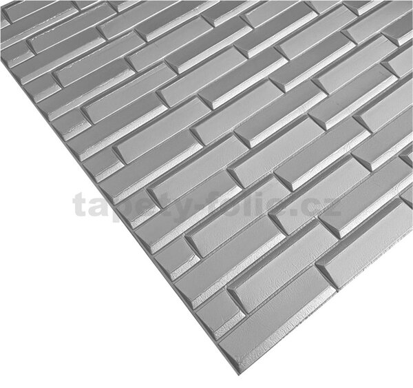 Samolepiace penové 3D panely SILVER, cena za kus, rozmer 70 x 77 cm, 3D obklad strieborný, IMPOL TRADE