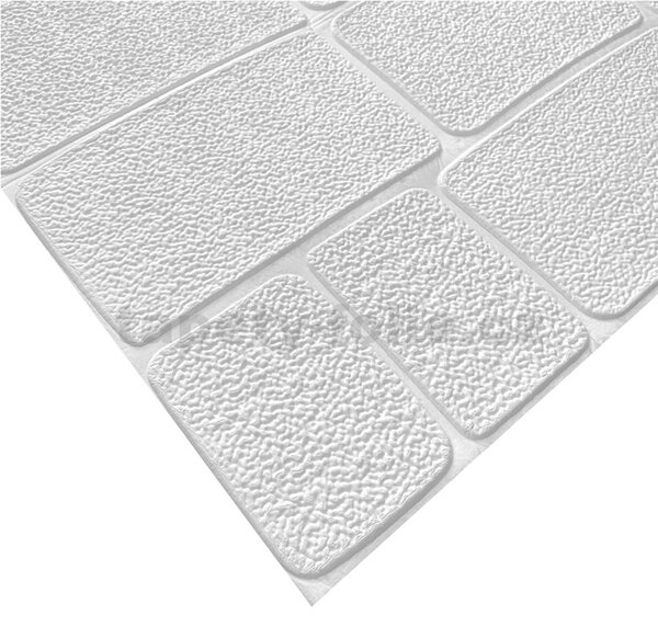 Samolepiace penové 3D panely WHITE F, cena za kus, rozmer 70 x 77 cm, kamene biele, IMPOL TRADE