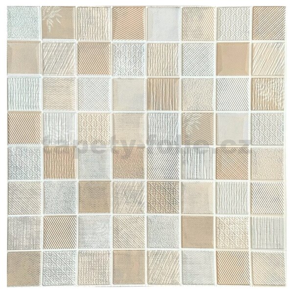 Samolepiace penové 3D panely XY-W03, cena za kus, rozmer 70 x 70 cm, mozaika hnedo-strieborná, IMPOL TRADE
