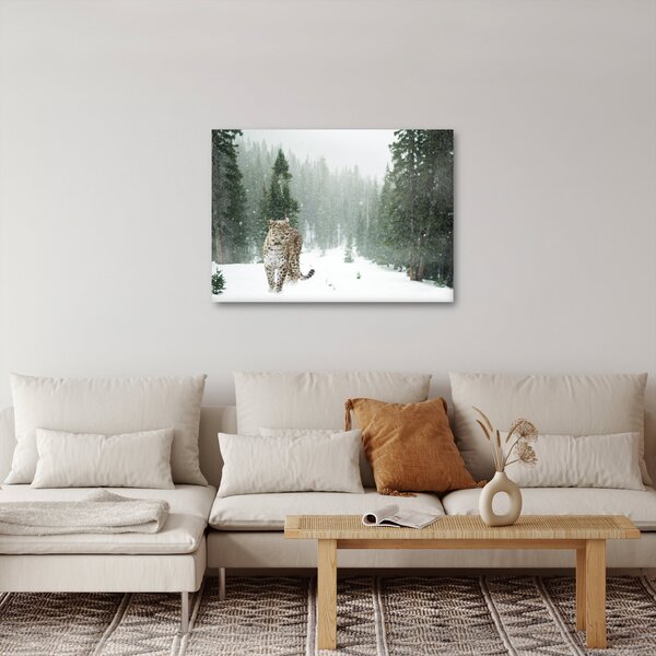 Obraz leoparda v snehu (70x50 cm)