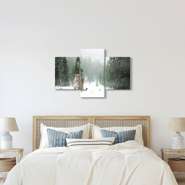 Obraz leoparda v snehu (90x60 cm)