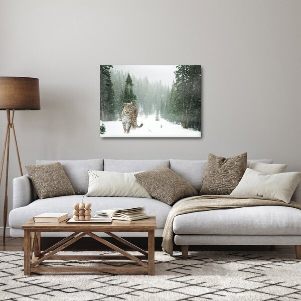 Obraz leoparda v snehu (70x50 cm)