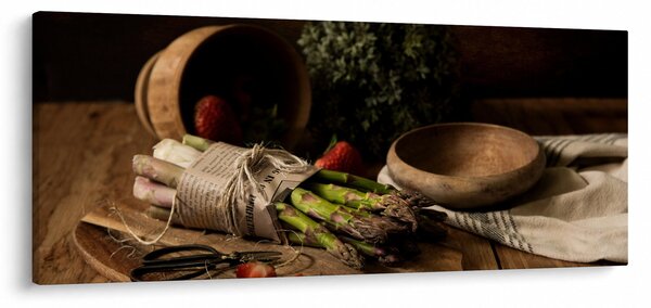 Obraz špargle na stole (120x50 cm)