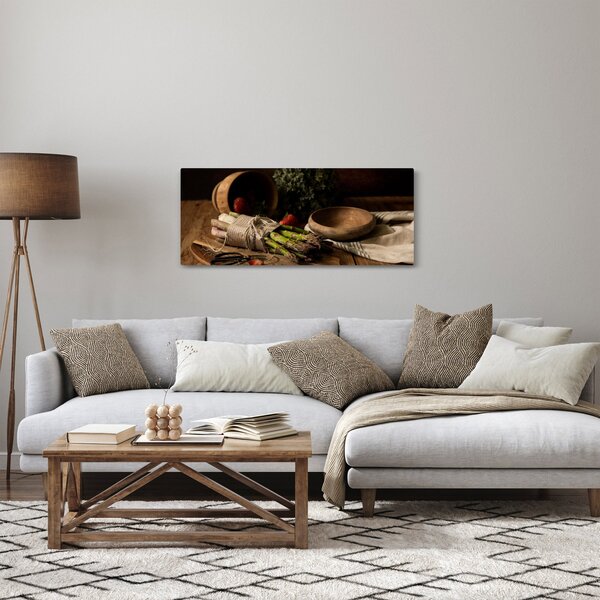 Obraz špargle na stole (120x50 cm)
