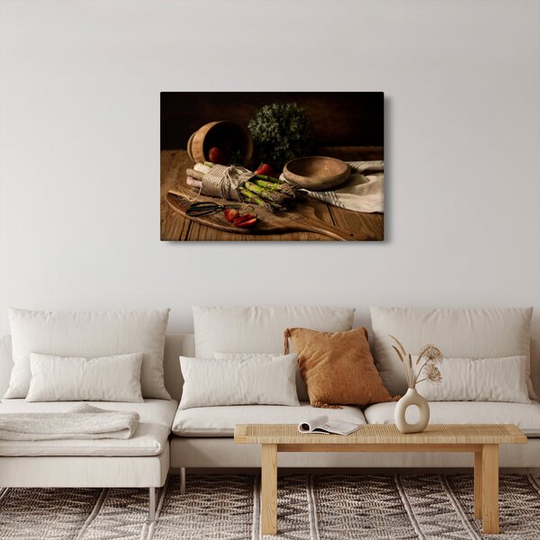 Obraz špargle na stole (90x60 cm)