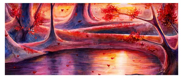 Obraz čarovného lesa (120x50 cm)