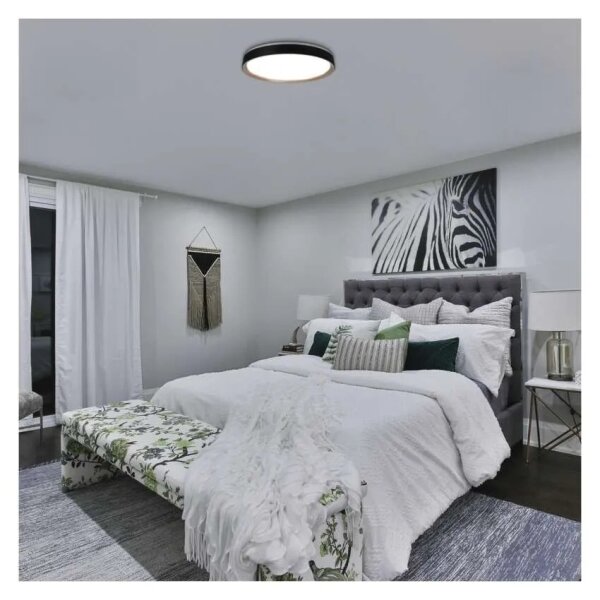 LED stmievateľné stropné svietidlo ILVI LED/45W/230V 2700-6500K pr. 50 cm čierna/béžová+DO