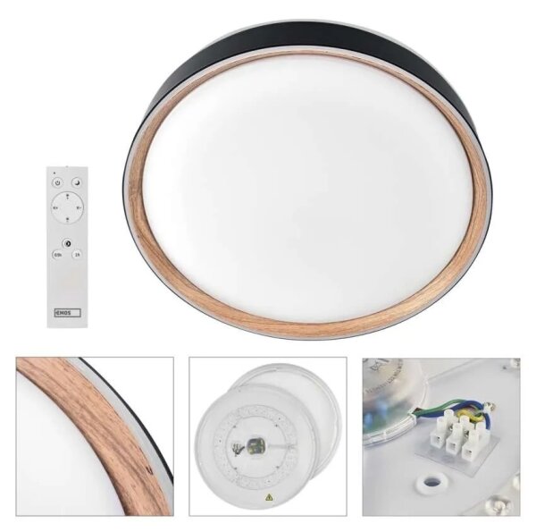 LED stmievateľné stropné svietidlo ILVI LED/45W/230V 2700-6500K pr. 50 cm čierna/béžová+DO