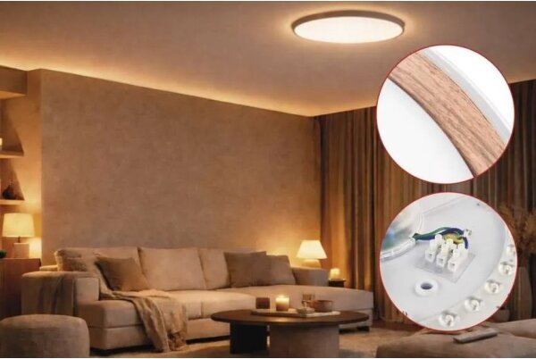 LED stmievateľné stropné svietidlo ILVI LED/45W/230V 2700-6500K pr. 50 cm biela/béžová+DO