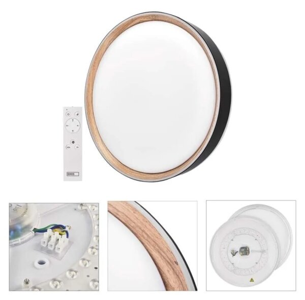 LED stmievateľné stropné svietidlo ILVI LED/30W/230V 2700-6500K pr. 40 cm čierna/bežová+DO