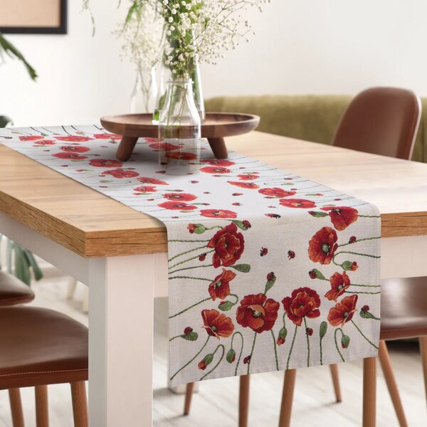 Gobelínový obrus na stôl divé maky Eden 759 Farba Viacfarebná Rozmery 40x100 cm