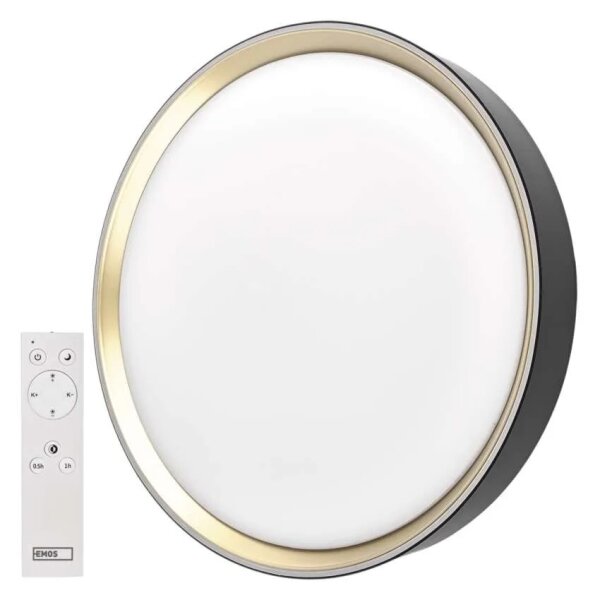 LED stmievateľné stropné svietidlo ILVI LED/30W/230V 2700-6500K pr. 40 cm čierna/mosadz+DO