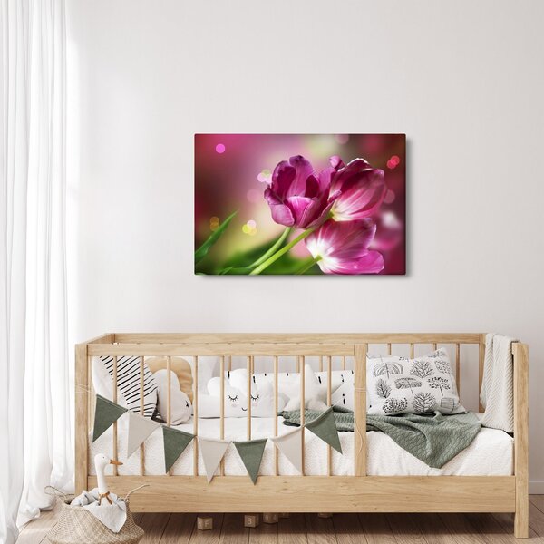 Obraz ružových tulipánov (90x60 cm)