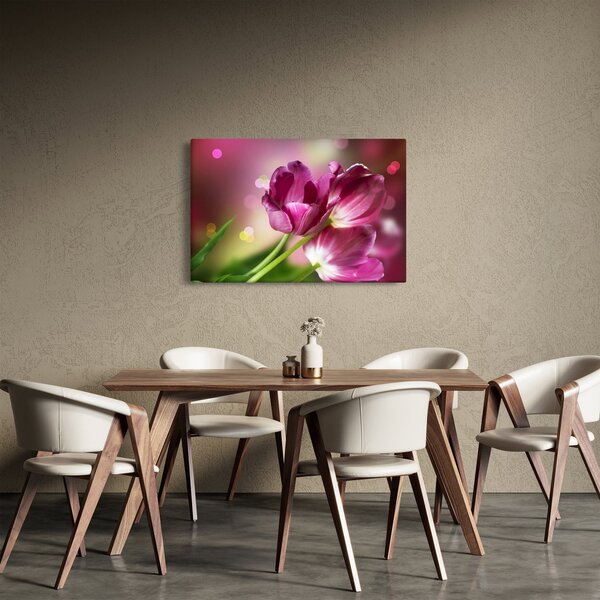 Obraz ružových tulipánov (90x60 cm)