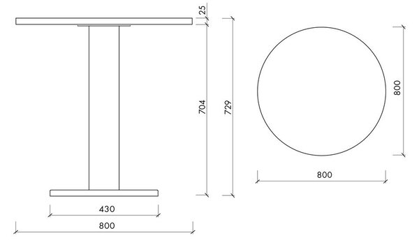 Okrúhly jedálenský stôl s doskou v dubovom dekore ø 80 cm Sool – noo.ma