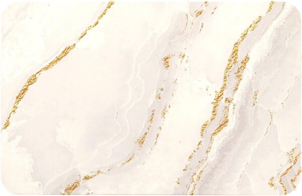 Predložka do kúpeľne Sofer Marble, 39x60 cm, zlatá/biela
