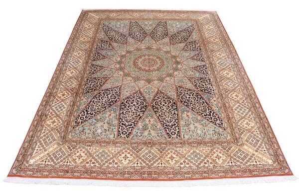 Veľký orientálny koberec z Kašmírskeho hodvábu 2,40 x 3,39m 2,40 x 3,39 m
