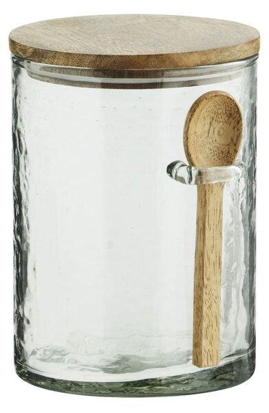 Sklenená dóza s lyžičkou Mango Wood 14 cm