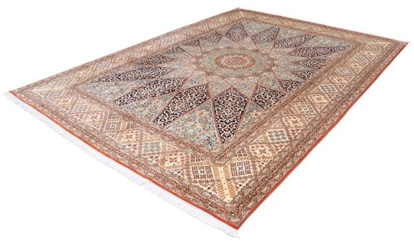 Veľký orientálny koberec z Kašmírskeho hodvábu 2,40 x 3,39m 2,40 x 3,39 m