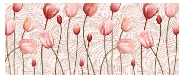 Obraz - Ružové tulipány (120x50 cm)