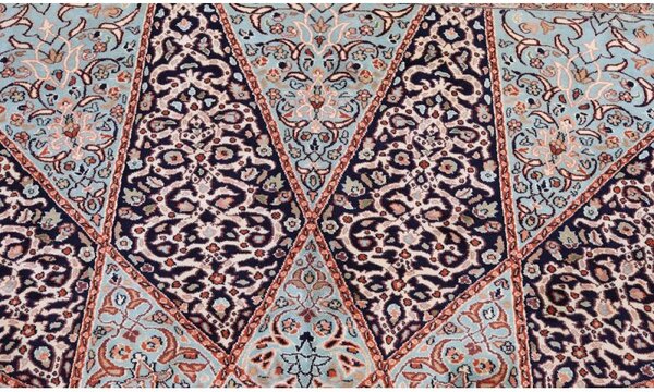 Veľký orientálny koberec z Kašmírskeho hodvábu 2,40 x 3,39m 2,40 x 3,39 m
