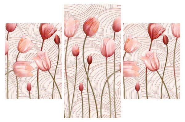 Obraz - Ružové tulipány (90x60 cm)