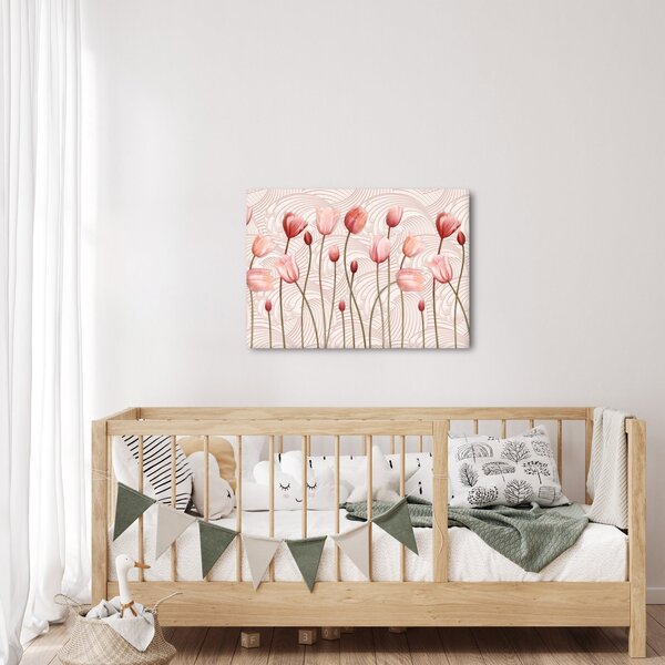 Obraz - Ružové tulipány (70x50 cm)