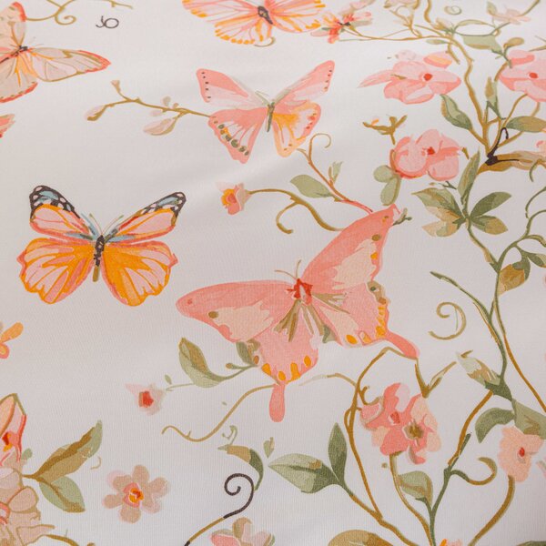 Obliečky z mikrovlákna ORANGE BUTTERFLY biele Rozmer obliečky: 2 ks 70 x 80 cm | 160 x 200 cm