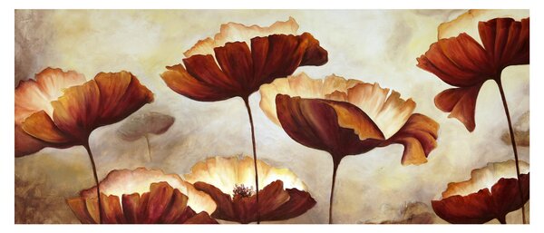 Obraz červených kvetov (120x50 cm)