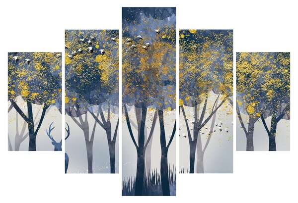 Obraz jeleňa v lese (150x105 cm)