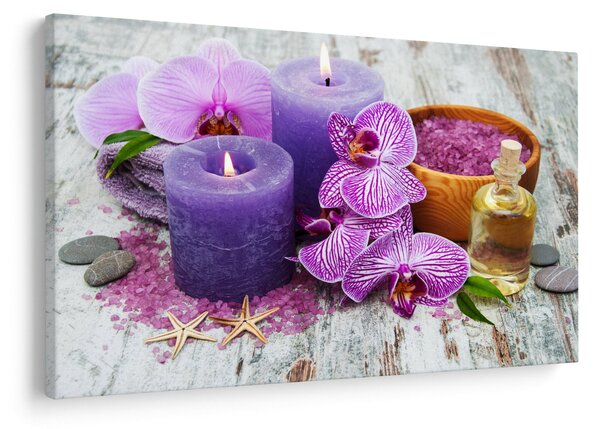 Obraz orchideí a sviečok (90x60 cm)