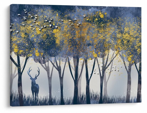 Obraz jeleňa v lese (70x50 cm)