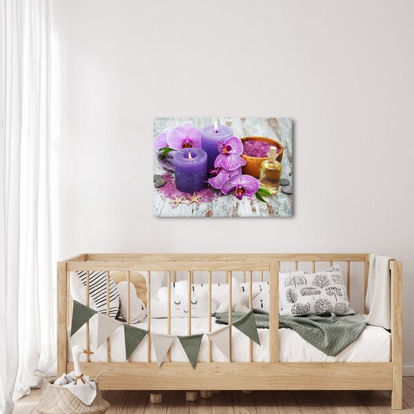 Obraz orchideí a sviečok (70x50 cm)
