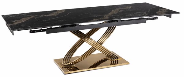 Keramický rozkladací stôl IBIZA 160-240 cm mramor/zlato