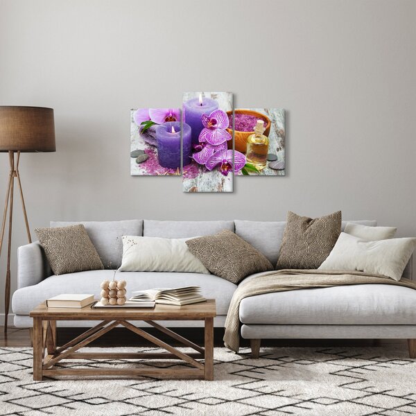 Obraz orchideí a sviečok (90x60 cm)