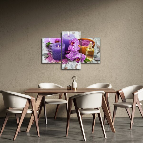 Obraz orchideí a sviečok (90x60 cm)