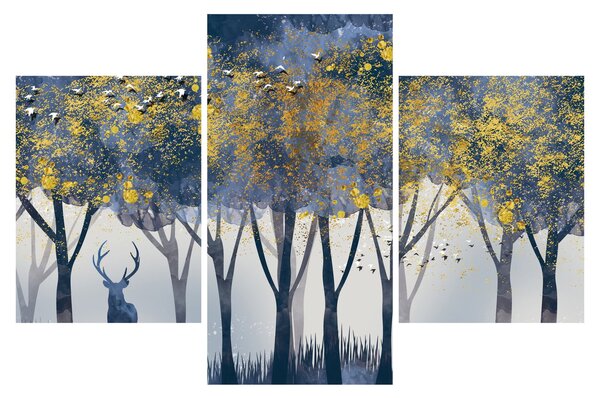 Obraz jeleňa v lese (90x60 cm)