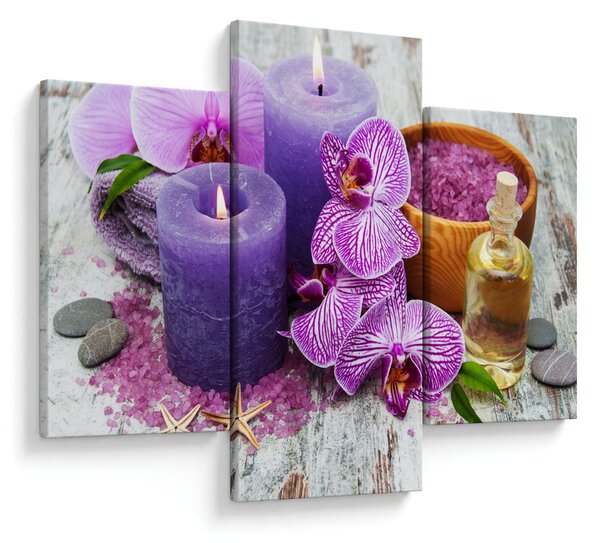 Obraz orchideí a sviečok (90x60 cm)